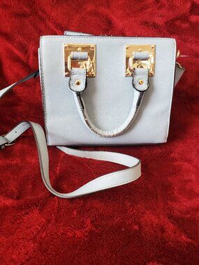 Isabelle Handbag with Shoulder Strap Vegan Leather in light Blue Preloved